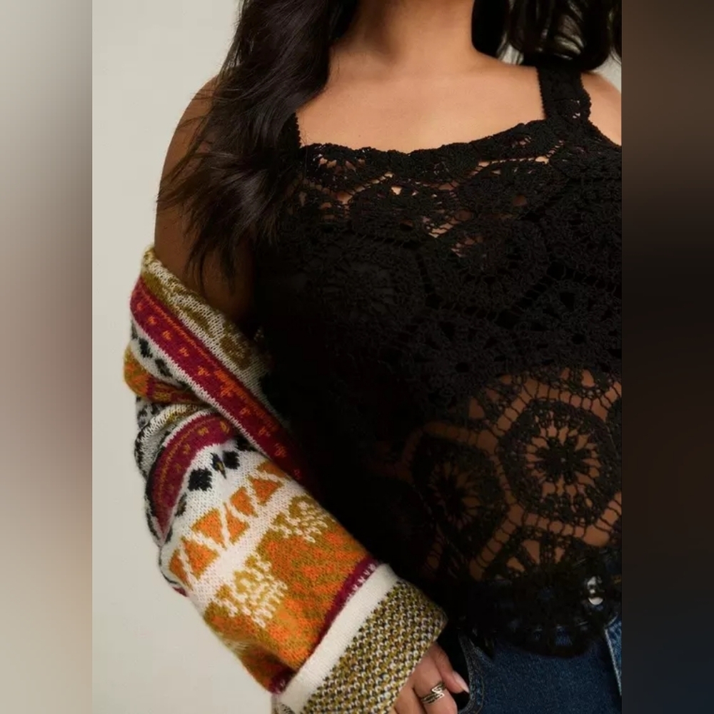 NWT Torrid Festi Crochet Tank in "Deep Black" - 2X - Picture 5 of 6